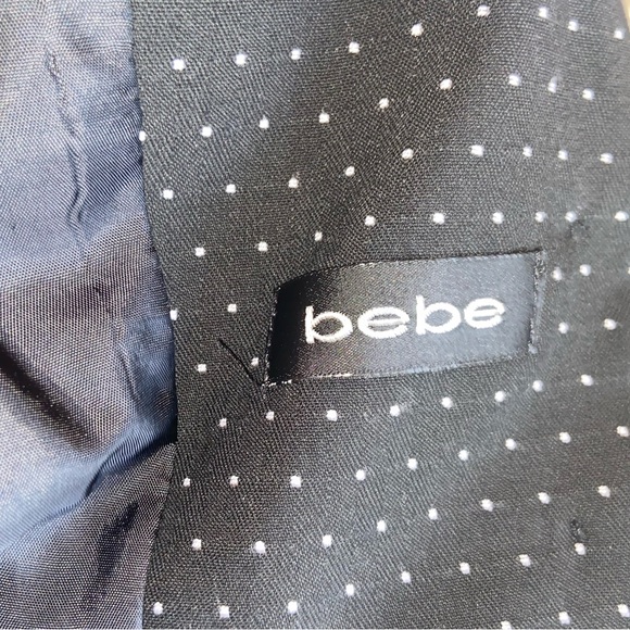 Bebe black with white polka dots belted jacket - Picture 8 of 8